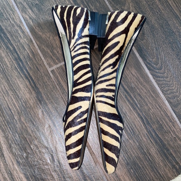 COPY - Emy Mack Megan zebra print pointy flats - Picture 5 of 9